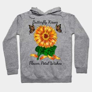 Butterfly Kisses Flower Petal Wishes Orange Hoodie